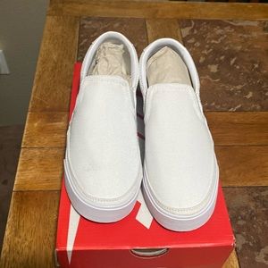 Nike Court Legacy Slip-On Women's Size 7 Casual Shoes New White/Black CW6540-100